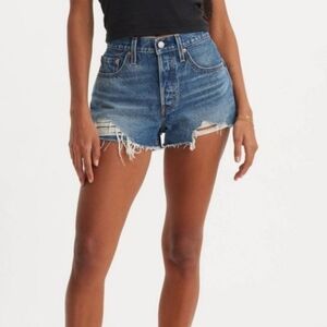 Levis High Rise Cut-off Button Fly Short